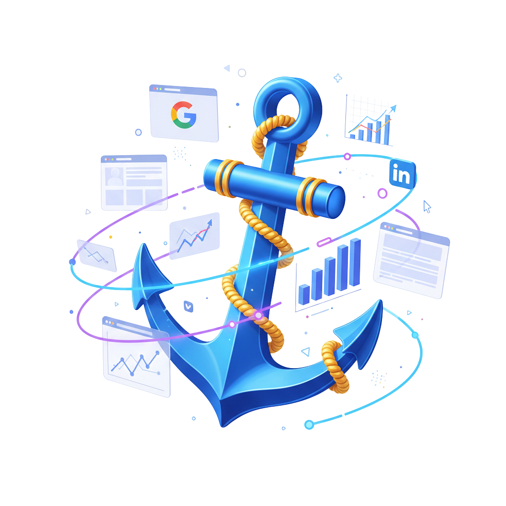 Illustration landing page optimisée conversion - Ancor Agency